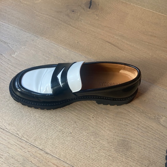 Thursday Boot Company Black and White Penny Loafers - Picture 5 of 11